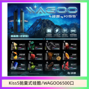 WAGOO哇酷Kiss5 6500口拋棄式 | 自由混搭雙口味 | 雙芯組合