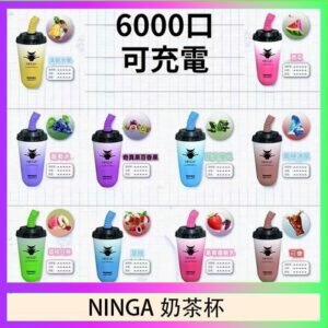 NINGA奶茶杯可充电一次性電子煙6000口